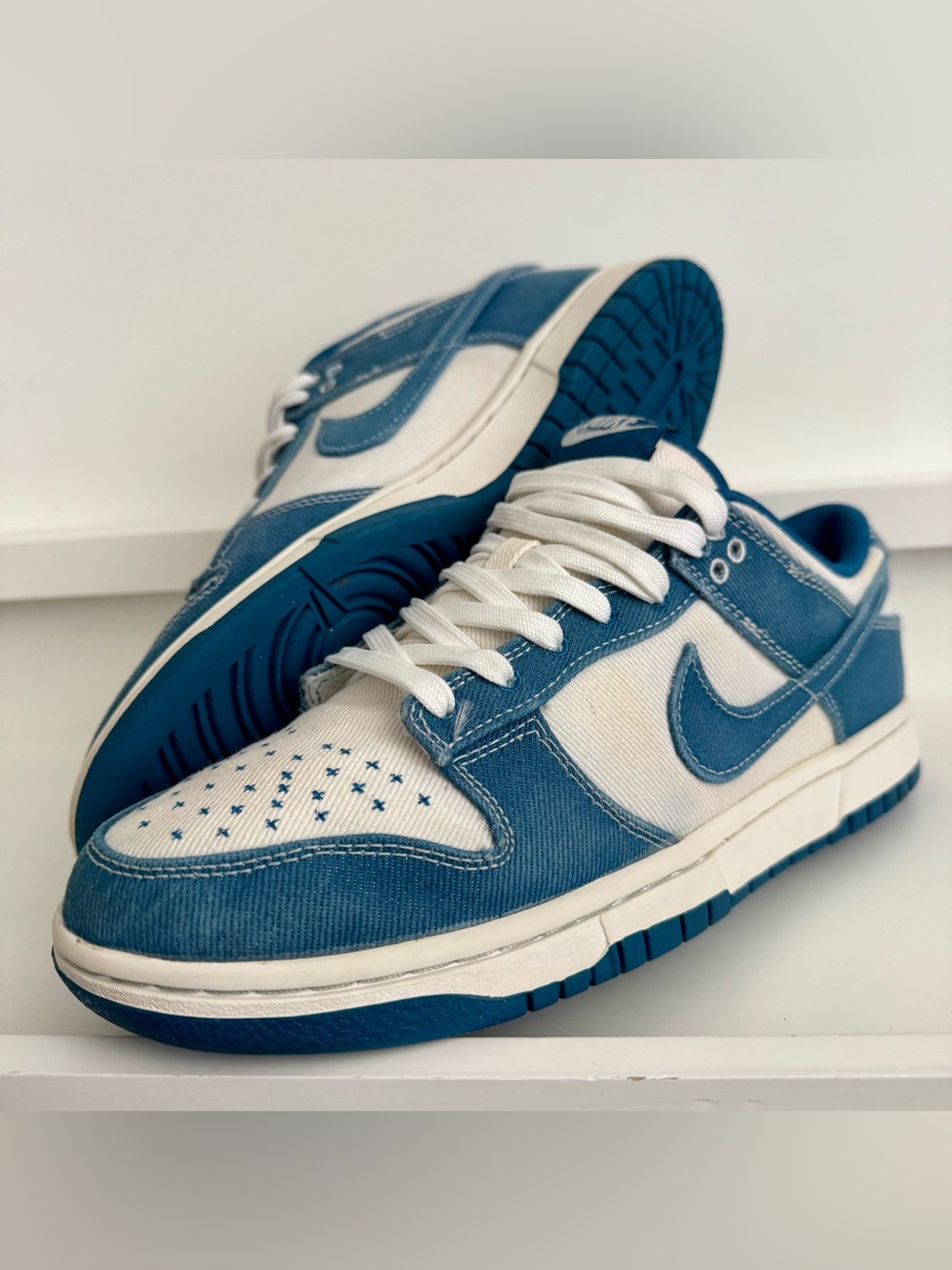 Nike Dunk Low SE Sashiko Industrial Blue Canvas DV0834-101 Men’s 9.5 Preowned